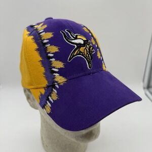 Minnesota Vikings NFL Vintage Adjustable Hat Cap Purple Gold Zig Zag Logo